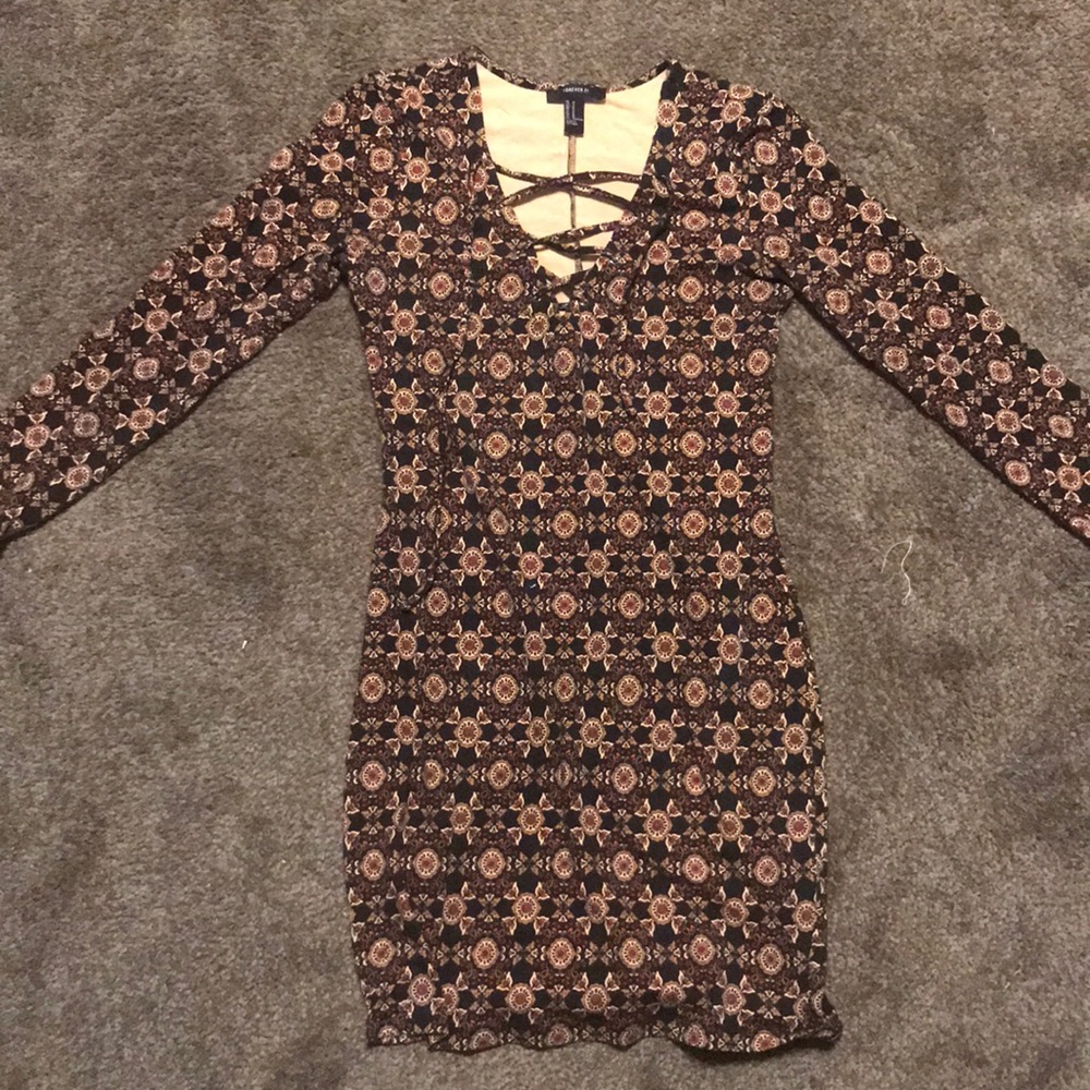 Lace up fall dress